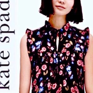 NWOT Kate Spade wild ones meadow ruffle yoke sleeveless top, size XS